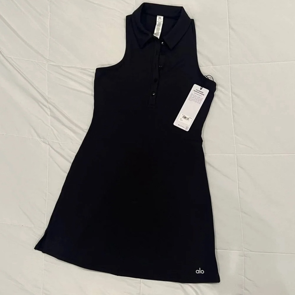 Alo charmed tennis dress black xs